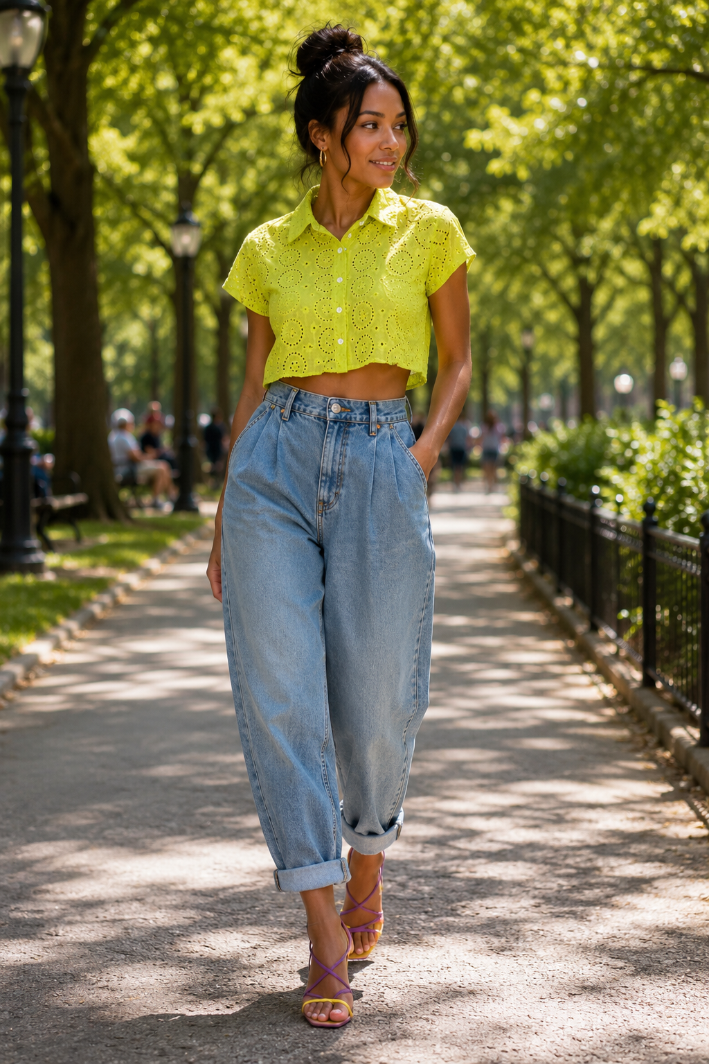 Jade Eyelet Top