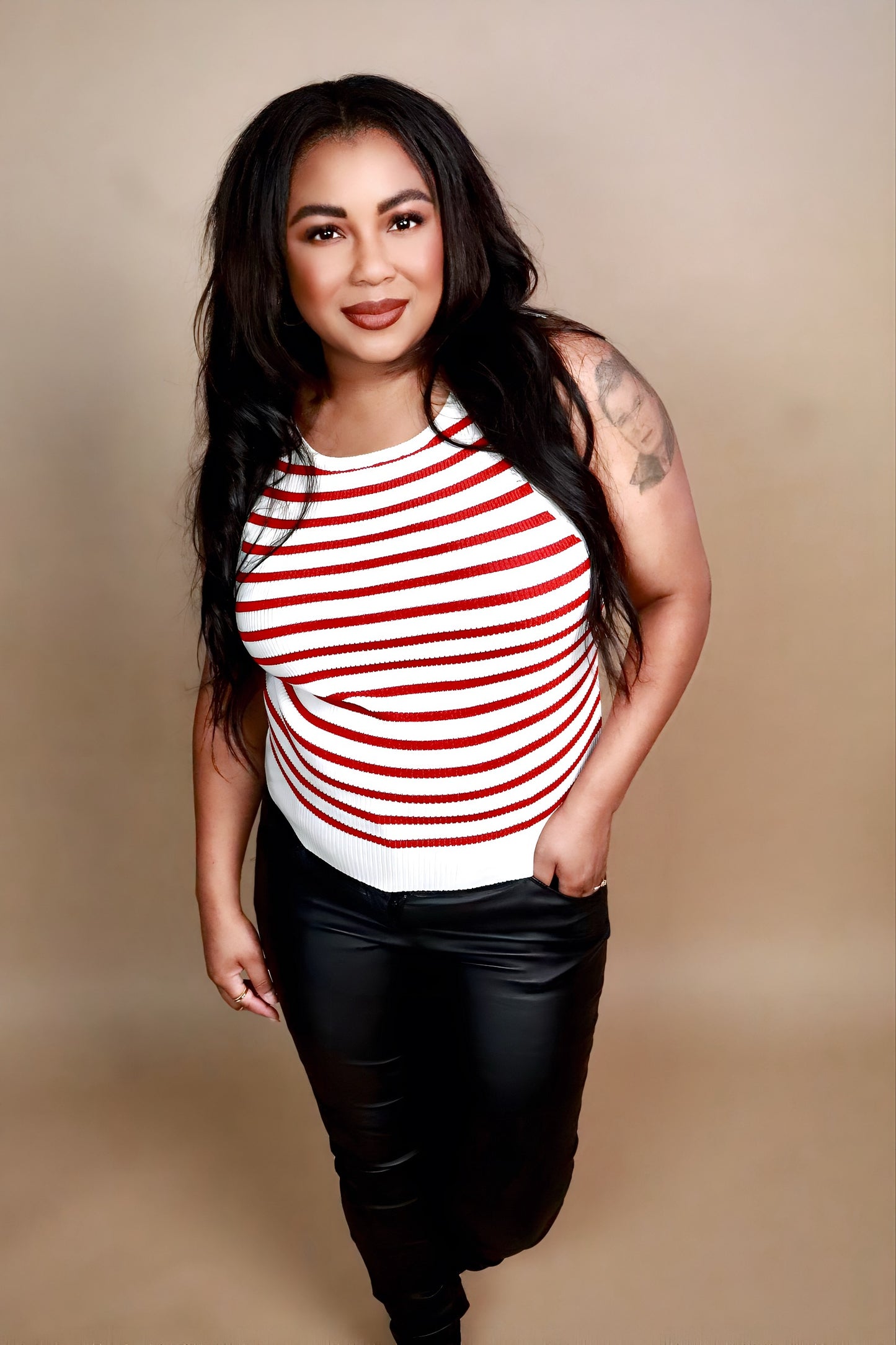 Cherry Pop Ribbed Top