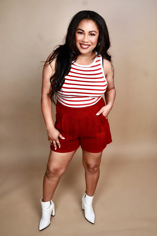 Cherry Pop Ribbed Top