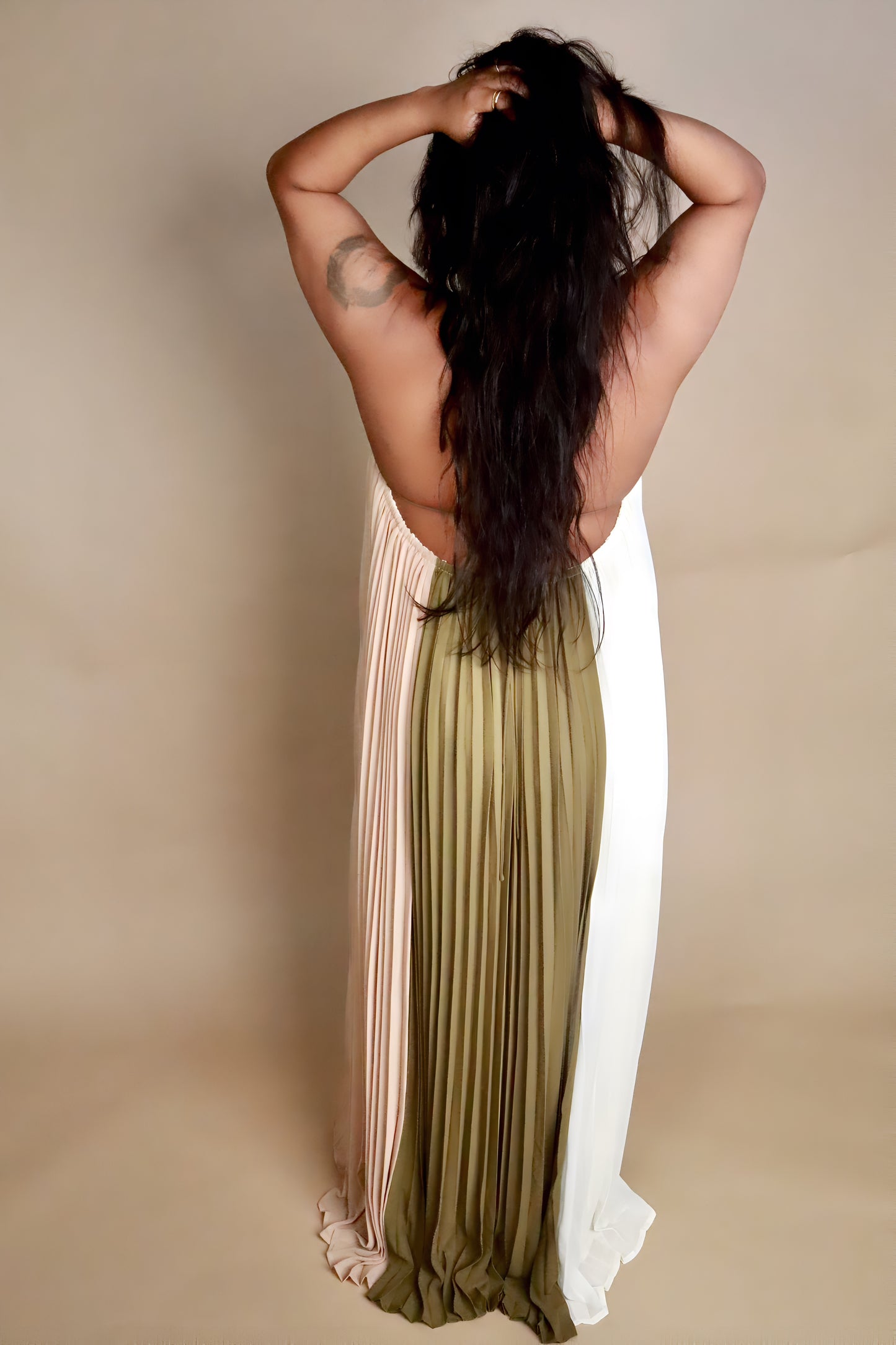 Sunset Muse Halter Maxi Dress