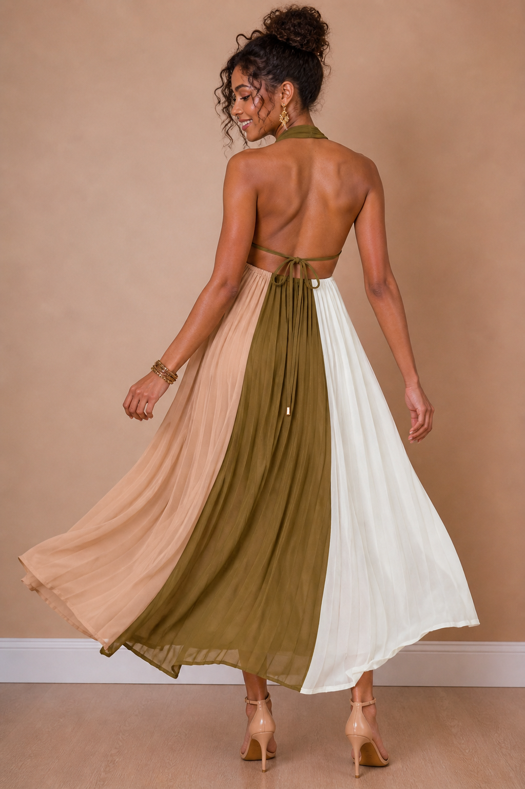 Sunset Muse Halter Maxi Dress