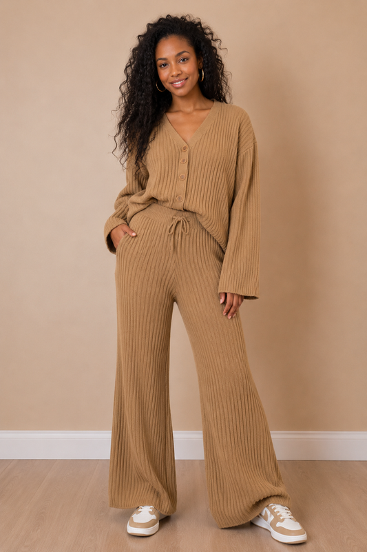 Oversized Knit Cardigan Set