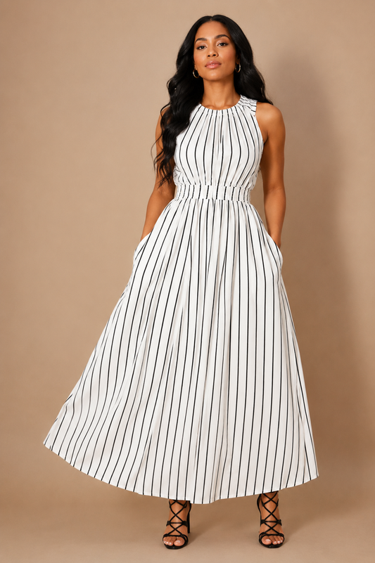Striped Serenity Summer Dress