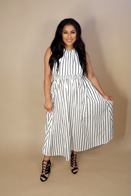 Striped Serenity Summer Dress