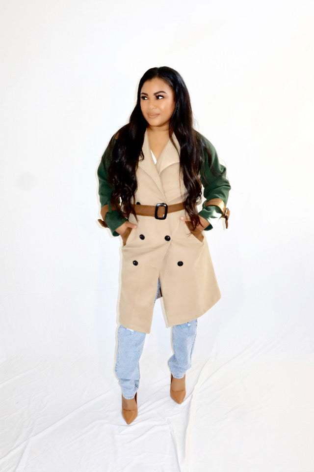 Slim chic belted trench coat